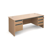 Maestro Straight desks with 2 and 3 drawer pedestals