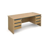 Maestro Straight desks with 3 and 3 drawer pedestals