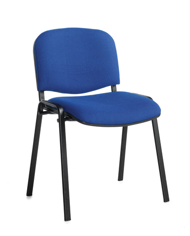 Conference & meeting seating  Fabric black frame stacking chair with no arms