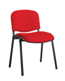 Fabric black frame stacking chair with no arms