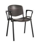 Plastic stacking chair with arms