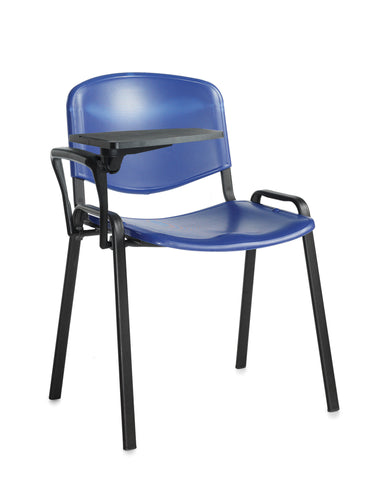 Conference & meeting seating  Plastic stacking chair with writing tablet