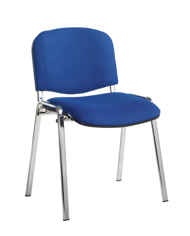 Conference & meeting seating  Fabric chrome frame stacking chair with no arms