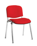 Fabric chrome frame stacking chair with no arms