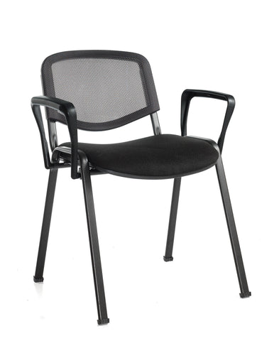 Conference & meeting seating  Black mesh stacking chair with arms