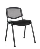 Conference & meeting seating  Black mesh stacking chair with no arms