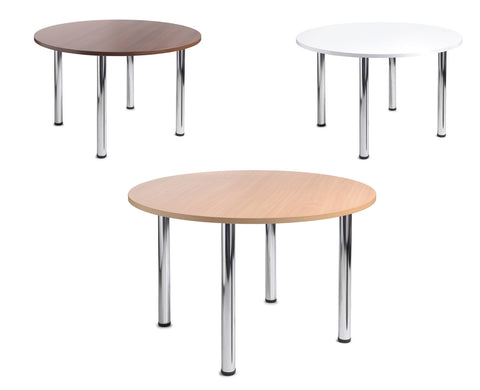 Deluxe radial leg meeting tables Circular chrome leg tables