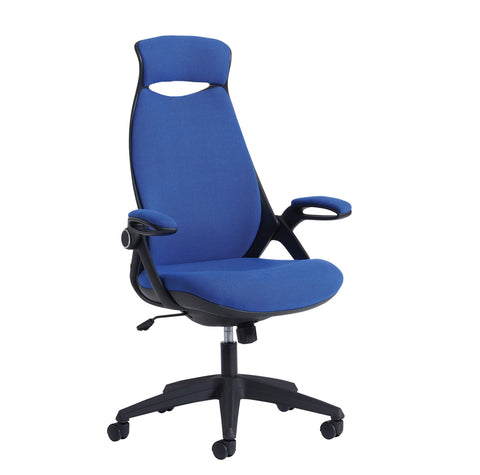 Executive & managers seating Tuscan fabric high back managers chair with head support 