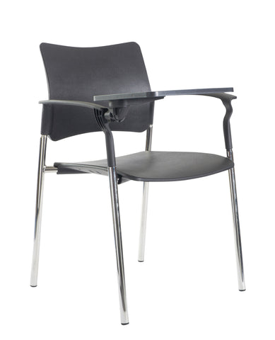 Conference & meeting seating  Unison four - chrome frame with writing tablet