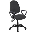 Vantage 100 fabric operator chair with fixed arms