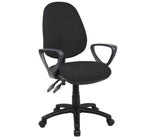Vantage 100 fabric operator chair with fixed arms